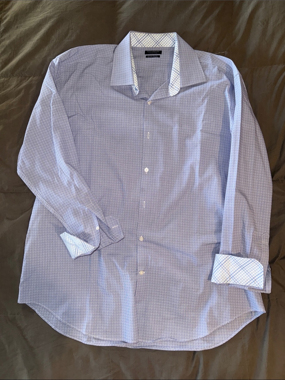 Tailorbyrd Light Blue Micro-Pattern Dress Shirt